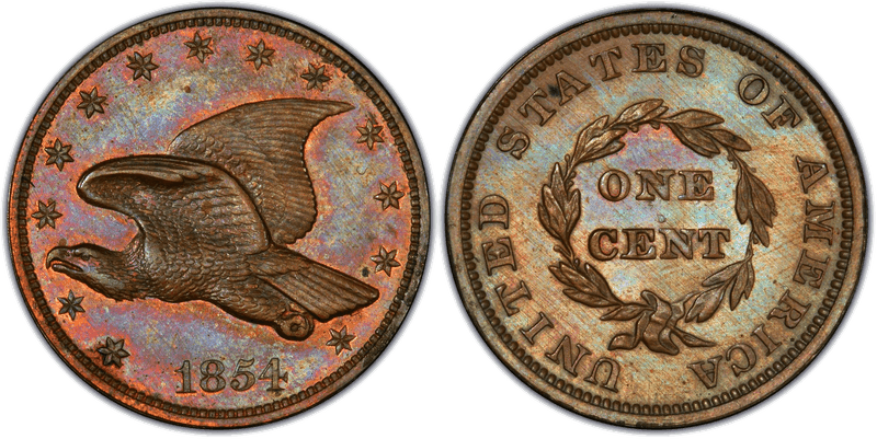 1854 Proof Cent Pattern - J-163, Restrike