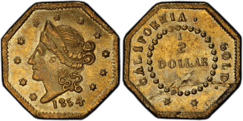1854 Gold Half Dollar - BG-304B