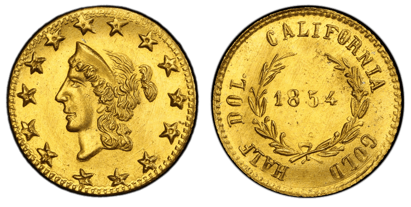 1854 Gold Half Dollar - BG-308