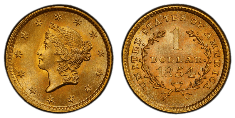 1854 Liberty Gold Dollar - Type 1