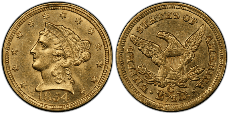 1854 Liberty Head Quarter Eagle