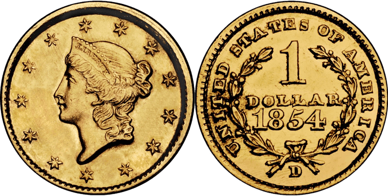 1854 Liberty Gold Dollar