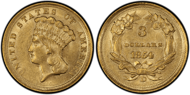 Indian Princess Three Dollars 1854-1889