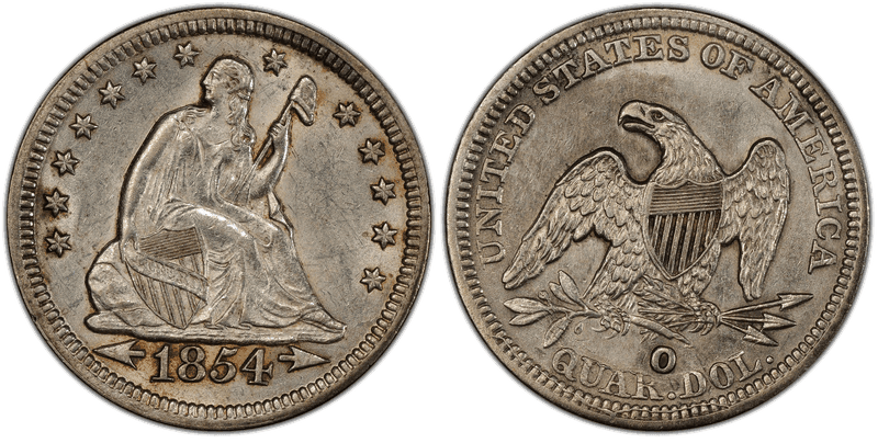 1854 Seated Liberty Quarter