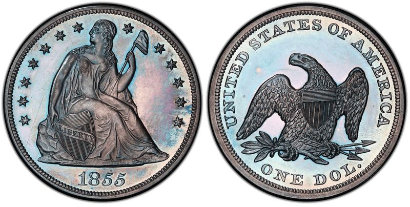 1855 Seated Liberty Dollar