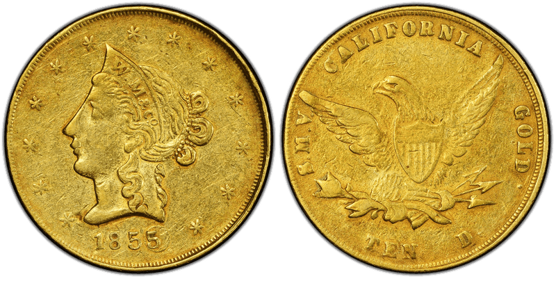 1855 Wass Molitor Gold Eagle