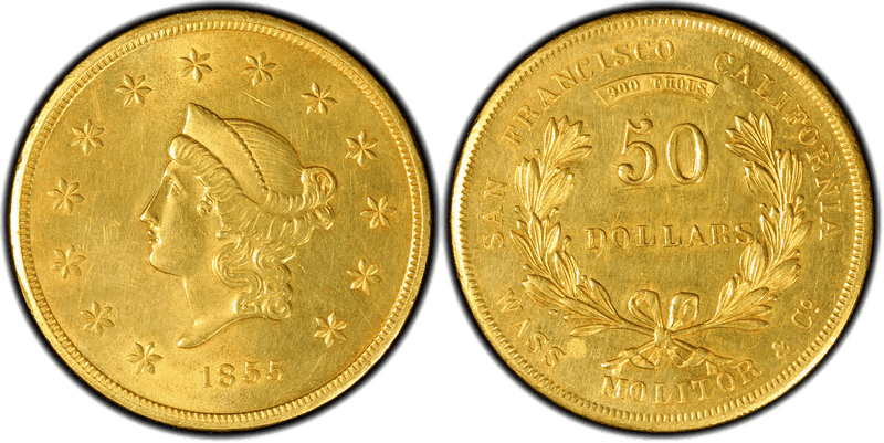 1855 California Gold $50 - $50 Wass, Molitor & Co.