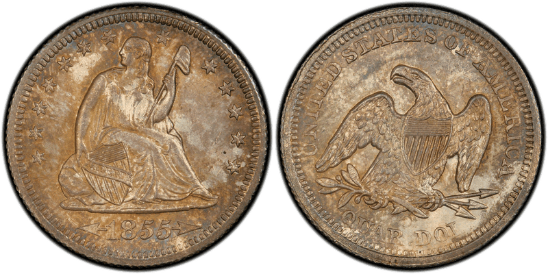 1855 Seated Liberty Quarter