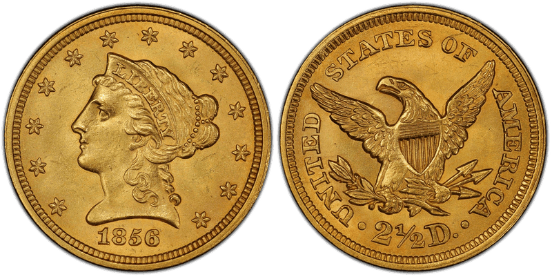 1856 Liberty Head Quarter Eagle