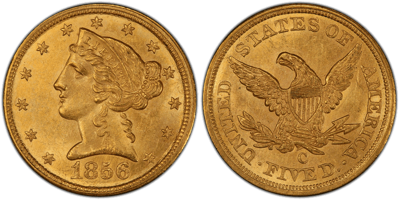 1856 Liberty Head Half Eagle