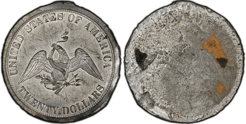 1857 Double Eagle Die Trial - J-A1857-7, Reverse