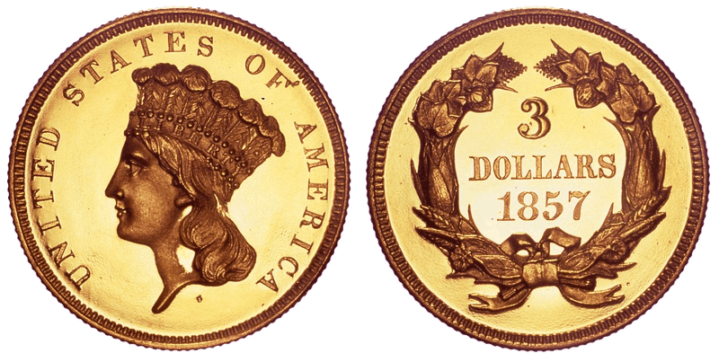 1857 Indian Princess Three Dollar