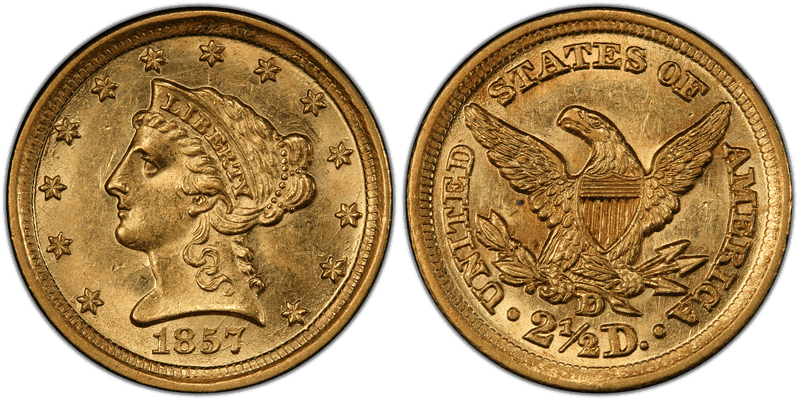 1857 Liberty Head Quarter Eagle