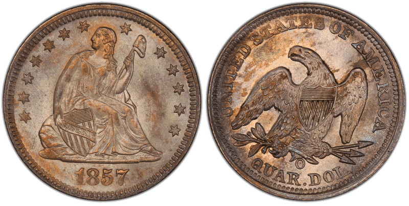 1857 Seated Liberty Quarter