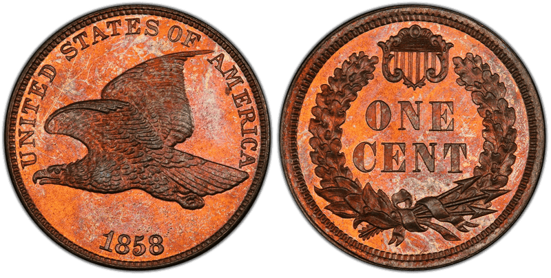 1858 Proof Cent Pattern - J-198