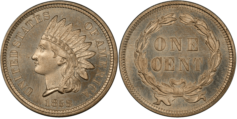 1858 Proof Cent Pattern - J-208