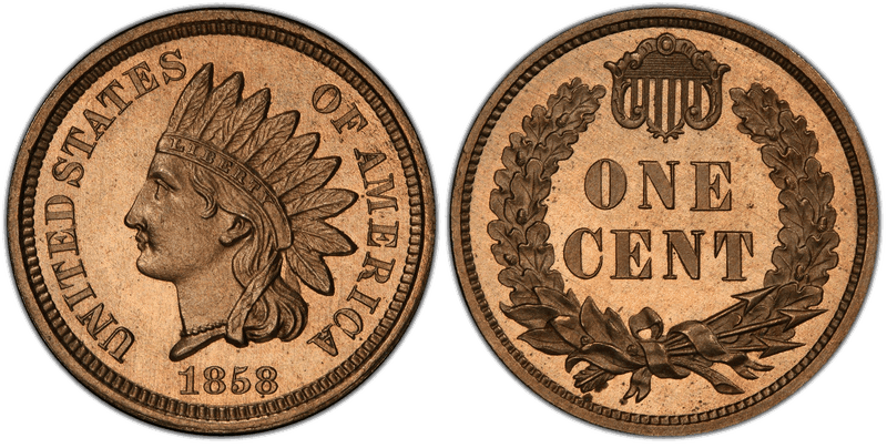 1858 Proof Cent Pattern - J-212