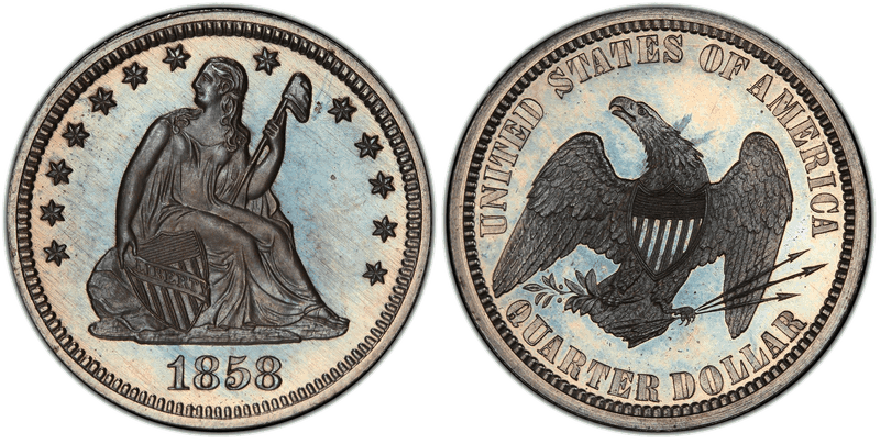 1858 Proof Quarter Pattern - J-221
