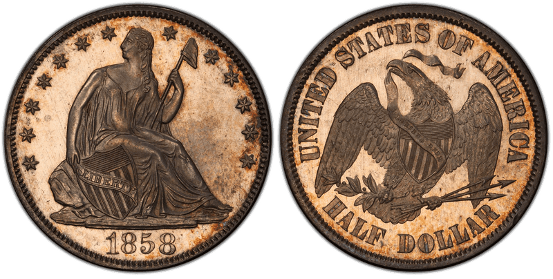 1858 Proof Half Dollar Pattern - J-222