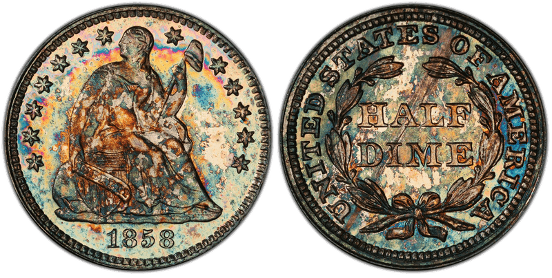 1858 Proof Seated Liberty Half Dime