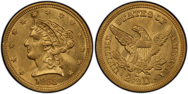 1858 Liberty Head Quarter Eagle