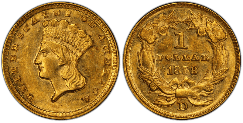 1858 Liberty Gold Dollar