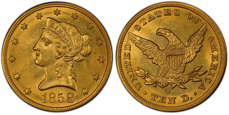 1858 Liberty Head Eagle