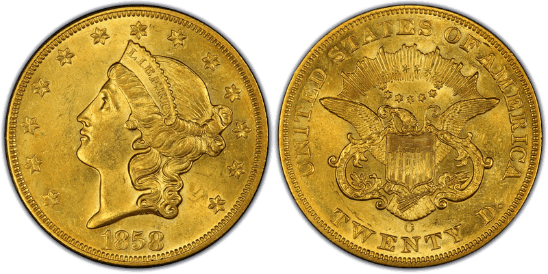 1858 Liberty Head Double Eagle