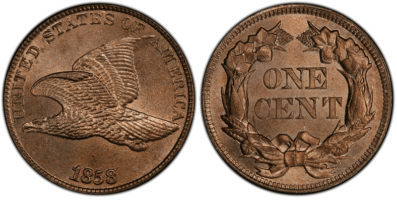1858 Flying Eagle Cent Base