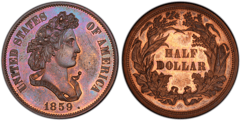 1859 Proof Half Dollar Pattern - J-238