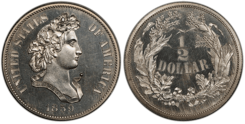 1859 Proof Half Dollar Pattern - J-239