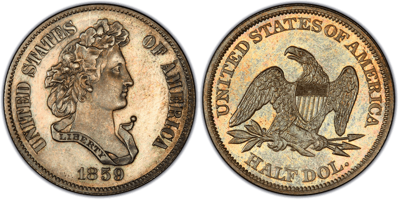1859 Proof Half Dollar Pattern - J-243
