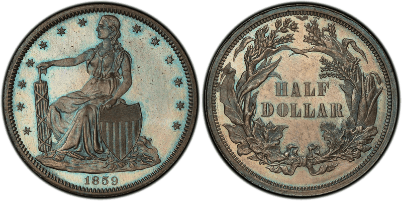 1859 Proof Half Dollar Pattern - J-248