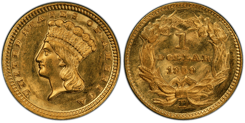 1859 (D) Liberty Gold Dollar