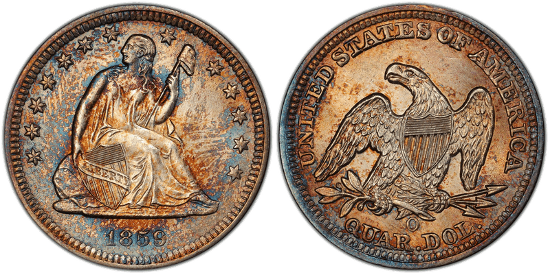 1859 Seated Liberty Quarter