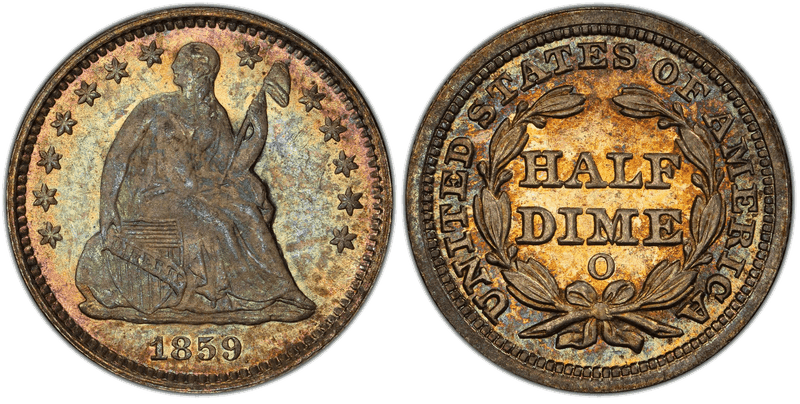 1859 Seated Liberty Half Dime