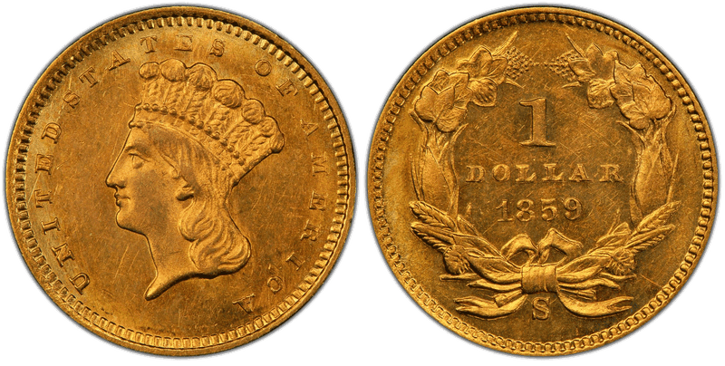 1859 (S) Liberty Gold Dollar