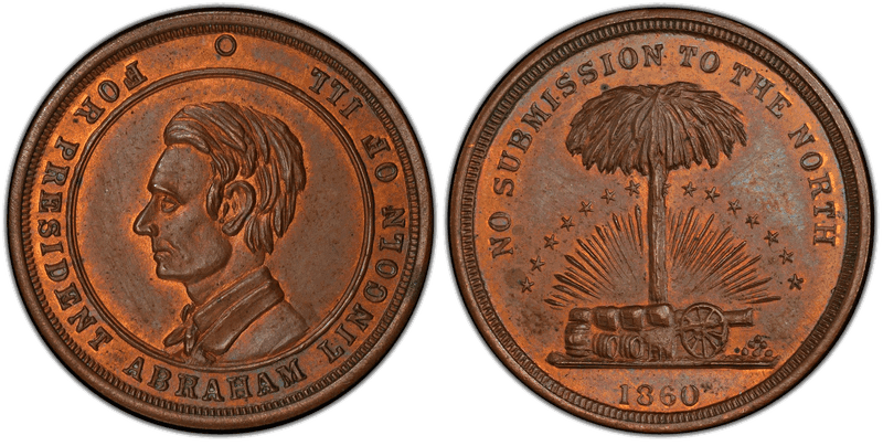 (1860) Copper Civil War Patriotic Token F-506/514a, Abraham Lincoln