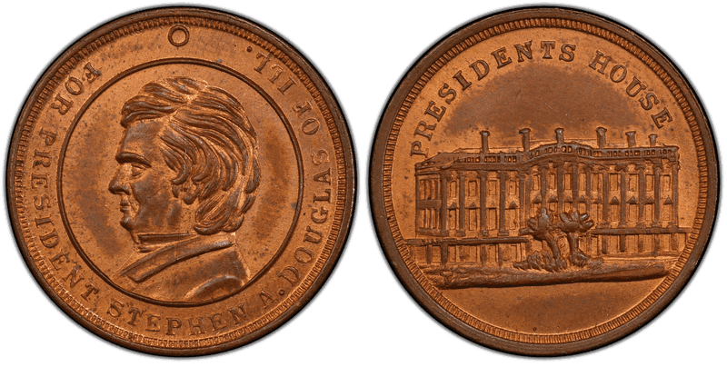 (1860) Copper Civil War Patriotic Token F-510/510Aa, Stephen A. Douglas