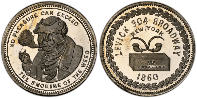 1860 Token Miller NY-429 White Metal J.N.T. Levick
