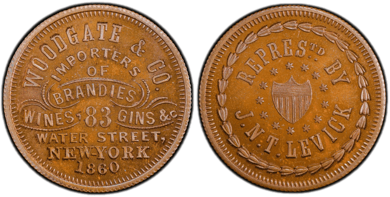 1860 Token Miller NY-969 Copper Woodgate & Co.