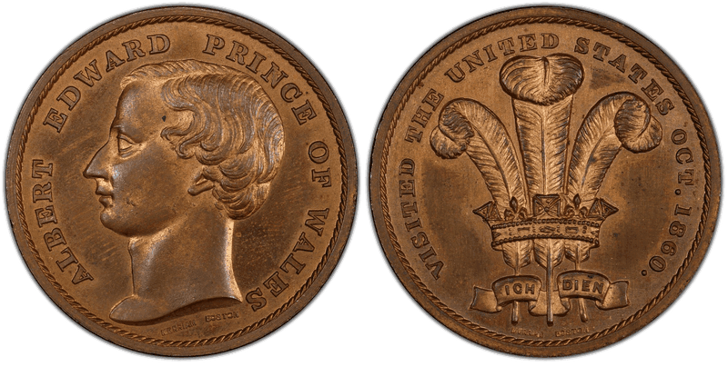 (1860) Copper Token Rulau Ma-Bo A71, Prince Edward Visit