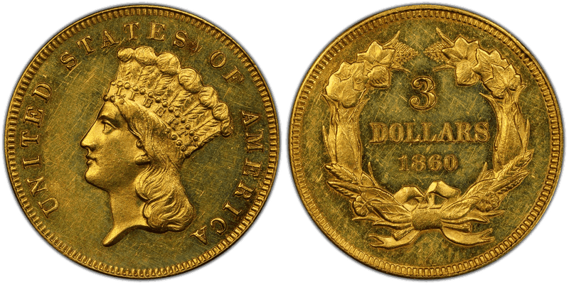 1860 Indian Princess Three Dollar