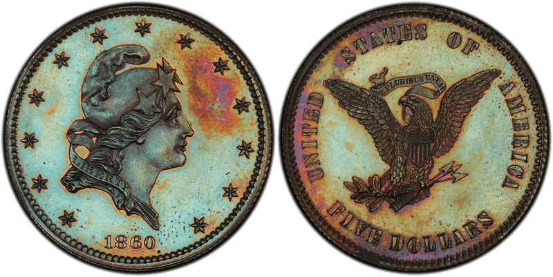 1860 Proof Half Eagle Pattern - J-272