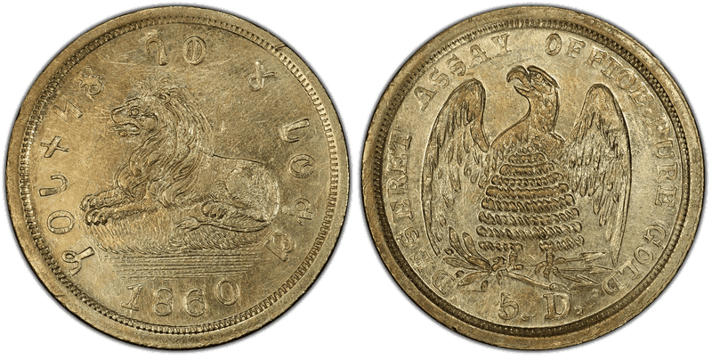 1860 Mormon Five Dollar