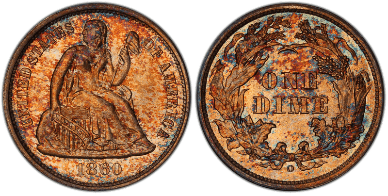 1860 Seated Liberty Dime