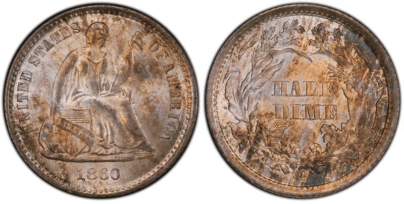 1860 Seated Liberty Half Dime