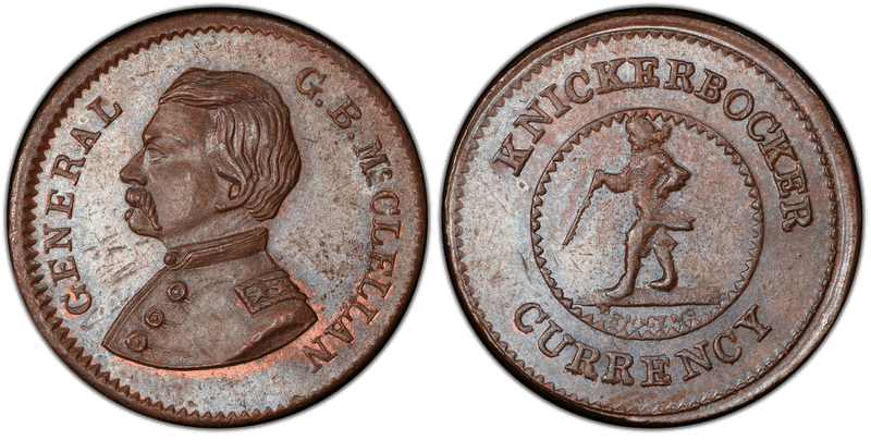 (1860) Civil War Patriotic Token F-138/255a, Gen. McClellan