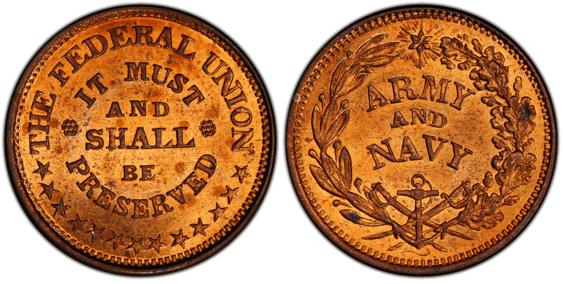 (1860) Civil War Patriotic Token F-219/320a, Shall be Preserved