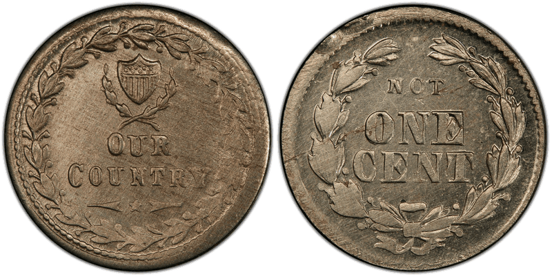 (1860) Civil War Patriotic Token F-229/360j, Our Country